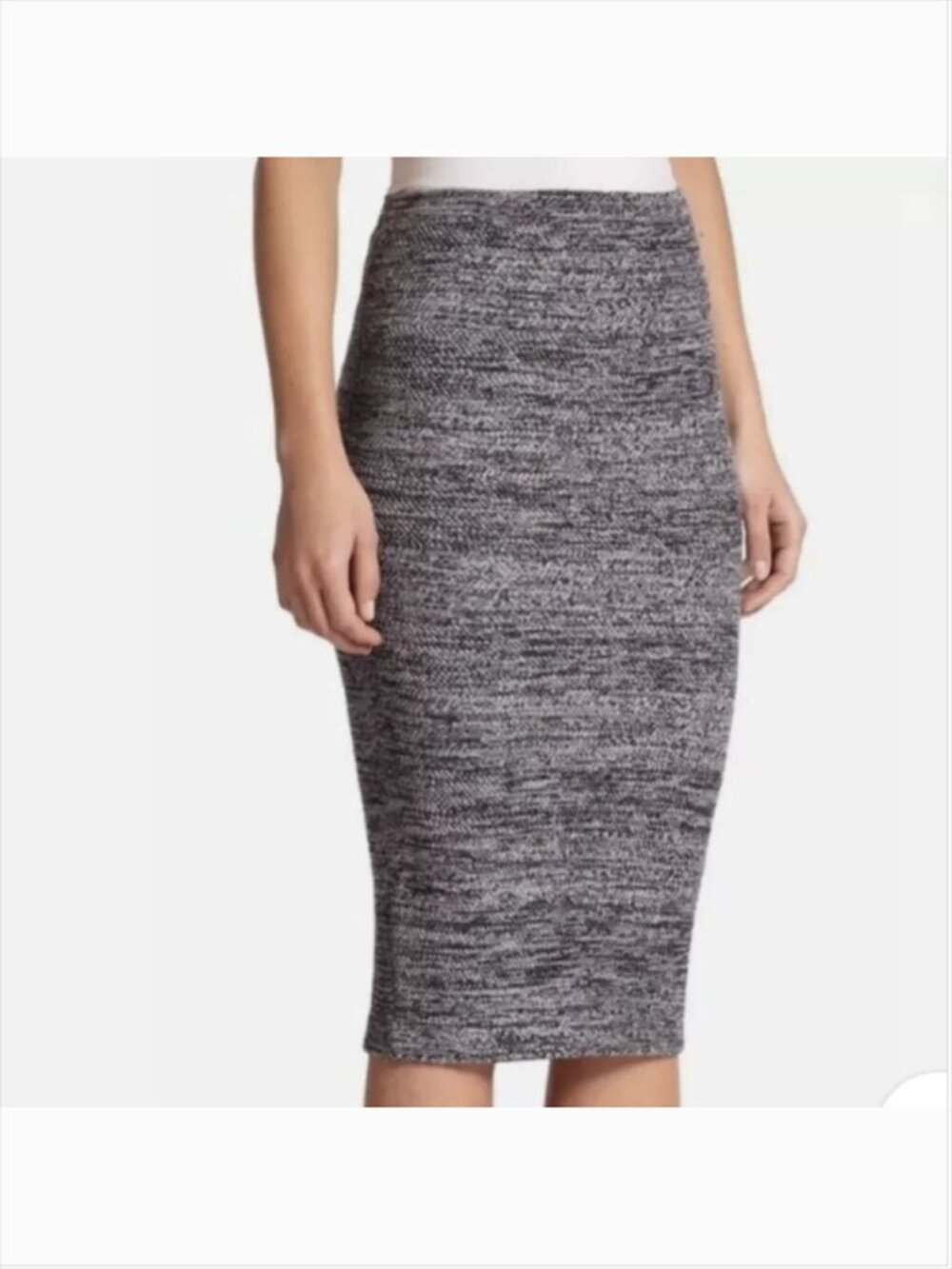 Alice + Olivia Employed Wool Sweater Pencil Skirt Large Black Gray Career Office